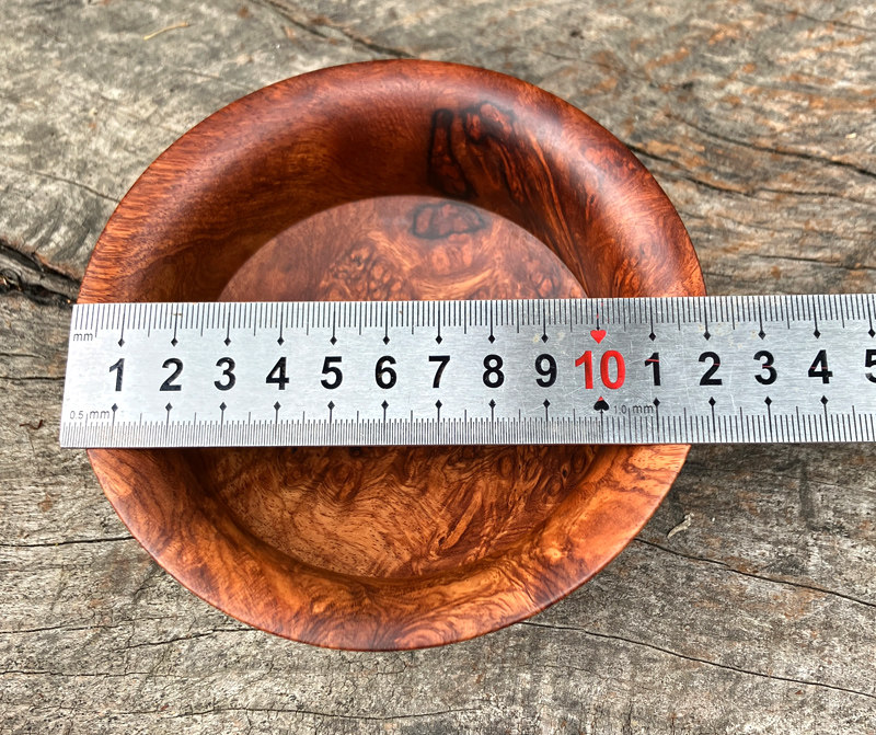 树瘤木碗红木工艺品家居瘿木鬼脸纹缅甸花梨木雕藏式民族风收藏品