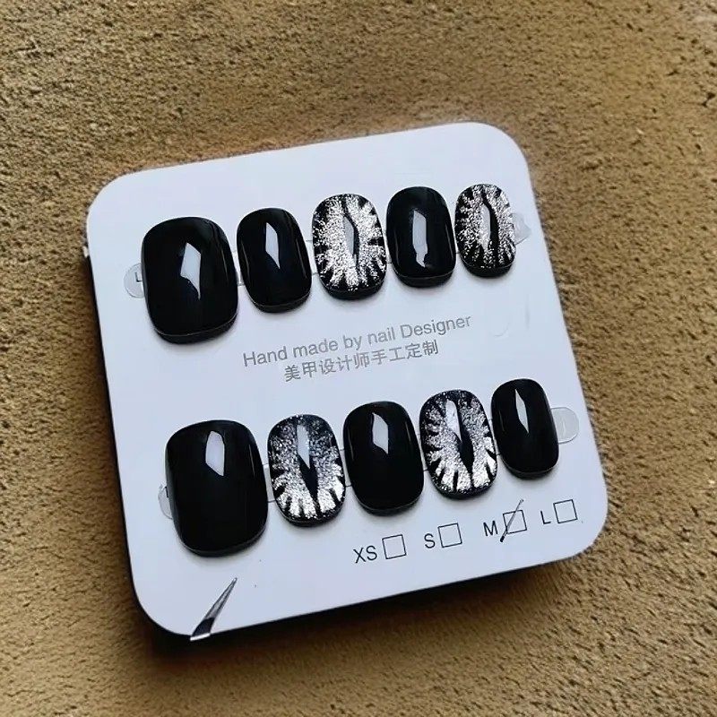 纯手工跨境恶魔之眼猫眼穿戴甲猫眼甜酷美甲爆闪男女通显白指甲贴,淘宝优惠券,粉丝福利购,淘宝优惠卷