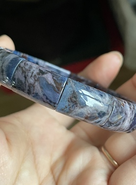 醒走 天然舒俱来老料星际蓝油画手排苏纪石镯排