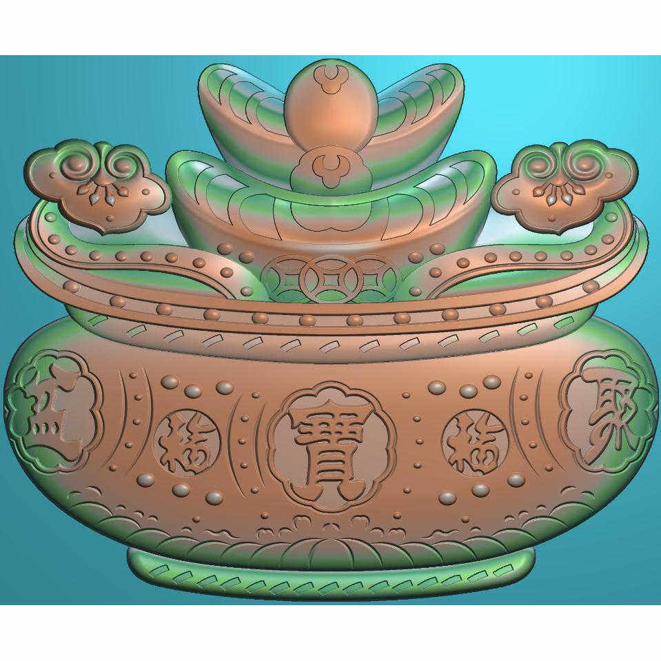 1913A发财聚宝盆摇钱树招财进宝精雕图jdp格式文件bmp灰度浮雕图,淘宝优惠券,粉丝福利购,淘宝优惠卷