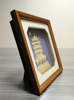 黄鹤楼立体金箔画湖北武汉特色文化工艺品礼品摆件纪念品外事礼品
