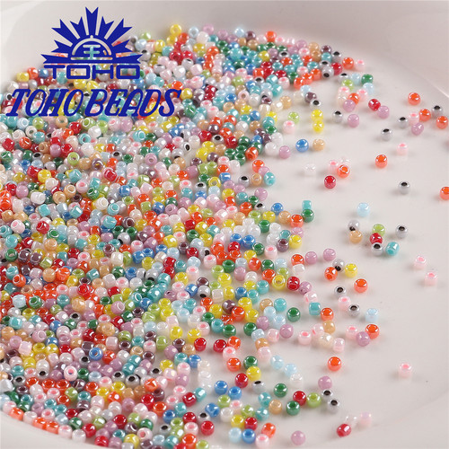 日本东宝TOHO东宝2mm米珠 珠光奶油釉彩散珠串珠手工DIY手链材料 - 图1