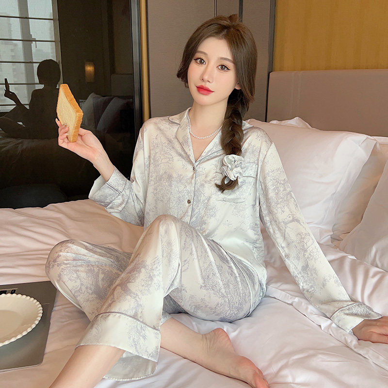 丛林灌木冰丝2023年款高级感睡衣 罗米顿睡衣/家居服套装