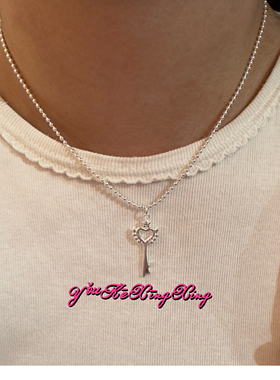 有颗星星女S925银钥匙项链吊坠