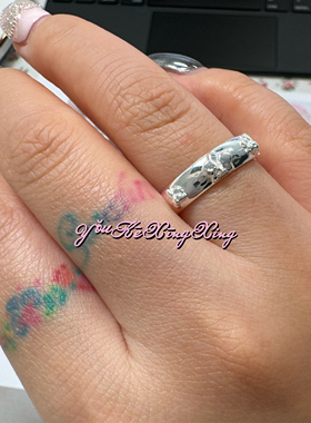 有颗星星女S925银优雅蝴蝶兰戒指