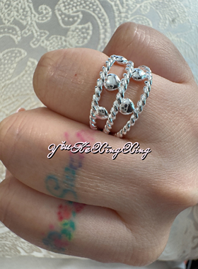 有颗星星女S925银轻奢爱心戒指