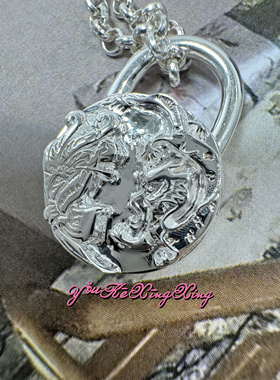 有颗星星女S925银龙凤小锁吊坠