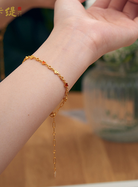 韩卡缇男女古法沙金手链手绳