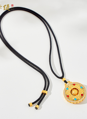 古法沙金吊坠项链成品