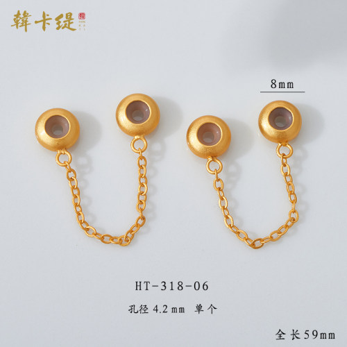 古法沙金长链延长链手串六字言接花朵木马莲花梅花兔胡萝卜定位珠 - 图2