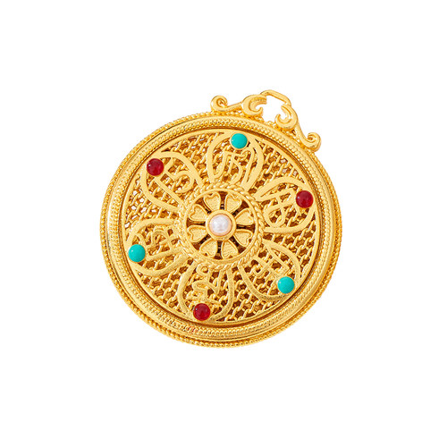 古法沙金项链吊坠中间可旋转挂件毛衣链坠子diy包包车挂吊坠配件 - 图3