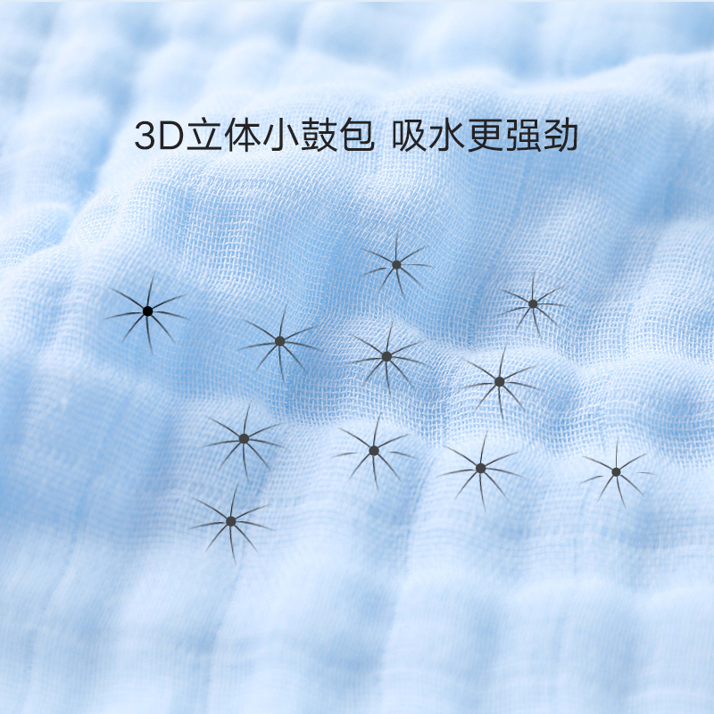 gbhome旗舰店gb好孩子婴儿浴巾宝宝纯棉纱布超强吸水多功能盖毯盖被两条装被子2