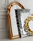 [北欧玄关镜子美式装饰镜子餐厅背景墙装饰壁挂镜卧室梳妆镜金色]