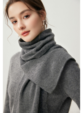 100%纯山羊绒针织保暖围巾女款