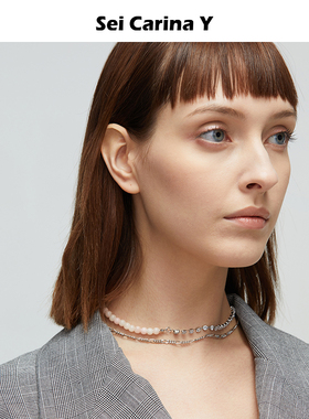 SeiCarinaY淡粉钻链choker