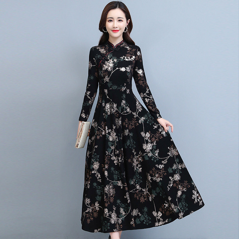 旗袍改良版爆款秋装2020年女连衣裙 hmiu韩缪连衣裙