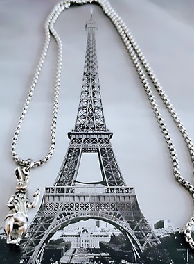 ins韩版肖战同款个性复古兔子吊坠项链男女嘻哈学生时尚潮流毛衣