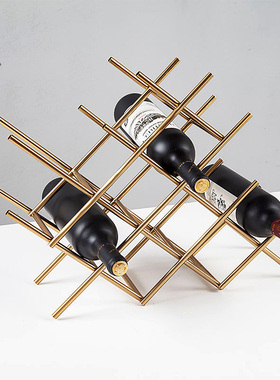 欧式风金属餐厅电镀样板间红酒架