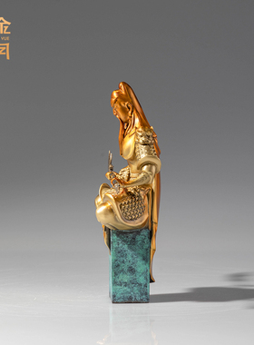 黄铜关二爷摆件新中式