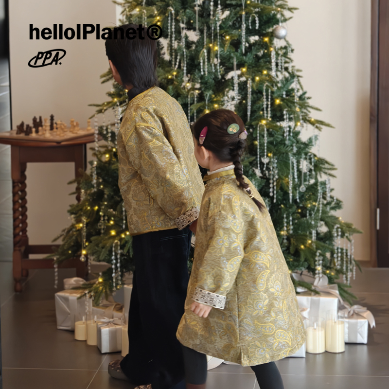 现ppapa 新中式腰花提花夹棉年款外套秋冬保暖儿童过年服 1013185,淘宝优惠券,粉丝福利购,淘宝优惠卷