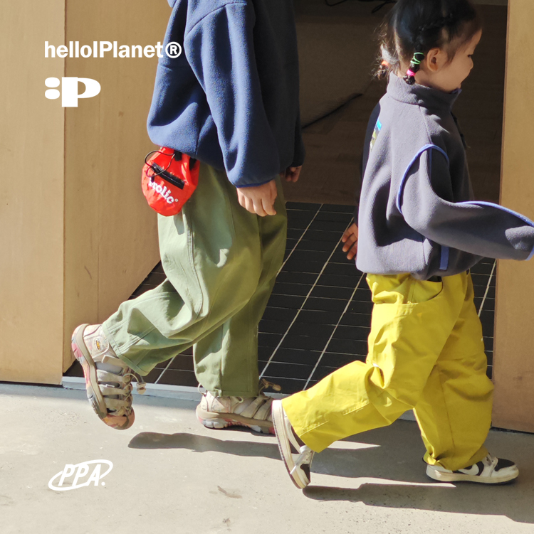 现ppapa加绒南瓜裤纯色洗水中大童中性梭织气球九分裤 1013012 - 图2