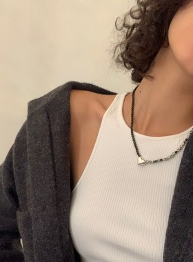 waki同款不对称设计斑点石项链