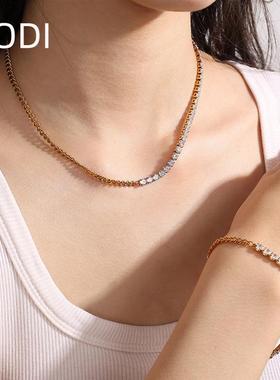 欧美跨境热销满钻锆石项链