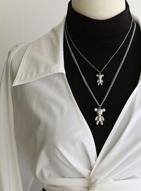 韩国机械熊钛钢不掉色毛衣链