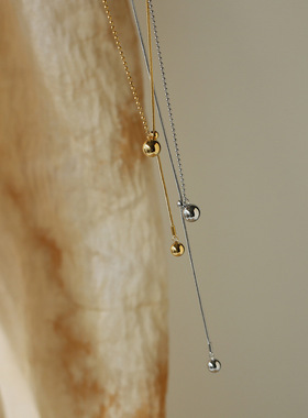 金属球项链钛钢镀金蛇骨链