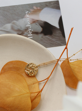 女士钛钢镀18K金锡纸锁骨链