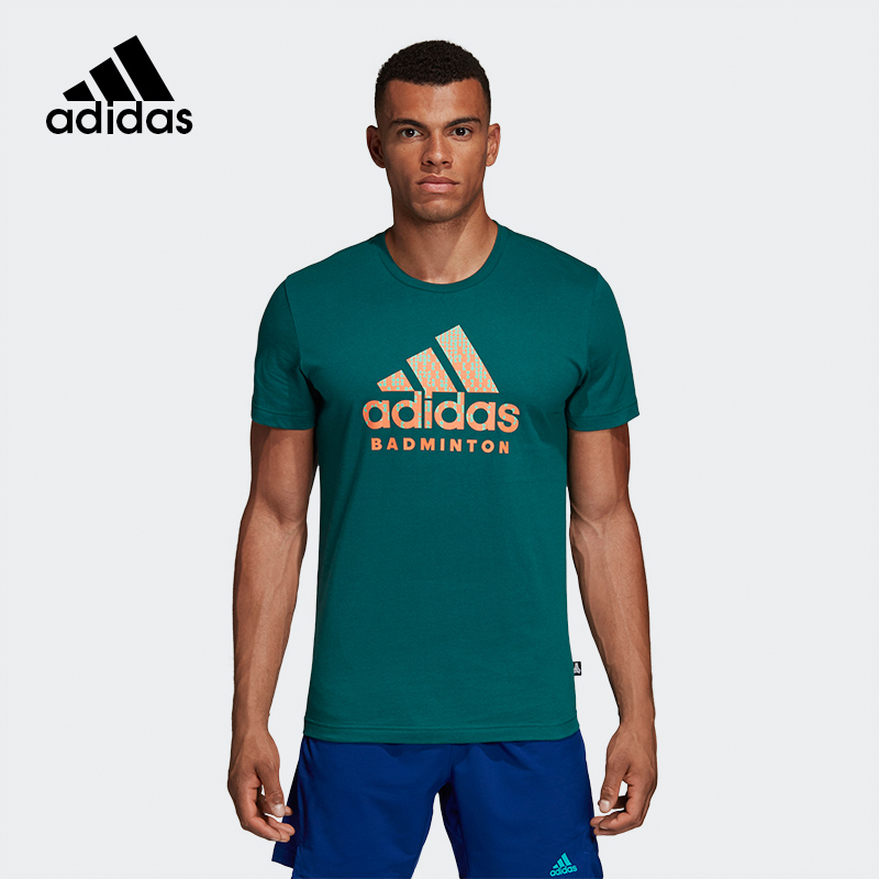 Adidas Genuine Men's Sports Set Badminton Set Breathable Short Sleeve T-shirt Men's Sports Fashion Trend