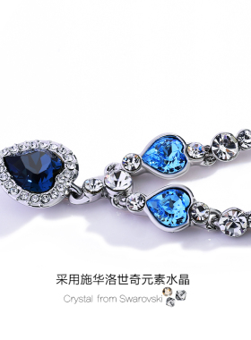 A茗琳采用施华洛元素水晶项链 女 锁骨 配饰品 短 春日韩礼物