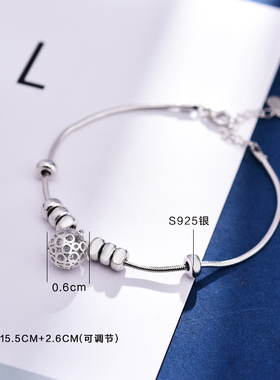 茗琳琉璃球风格s925银女送女朋友