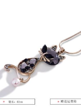 2020年新款水晶小猫秋冬毛衣链