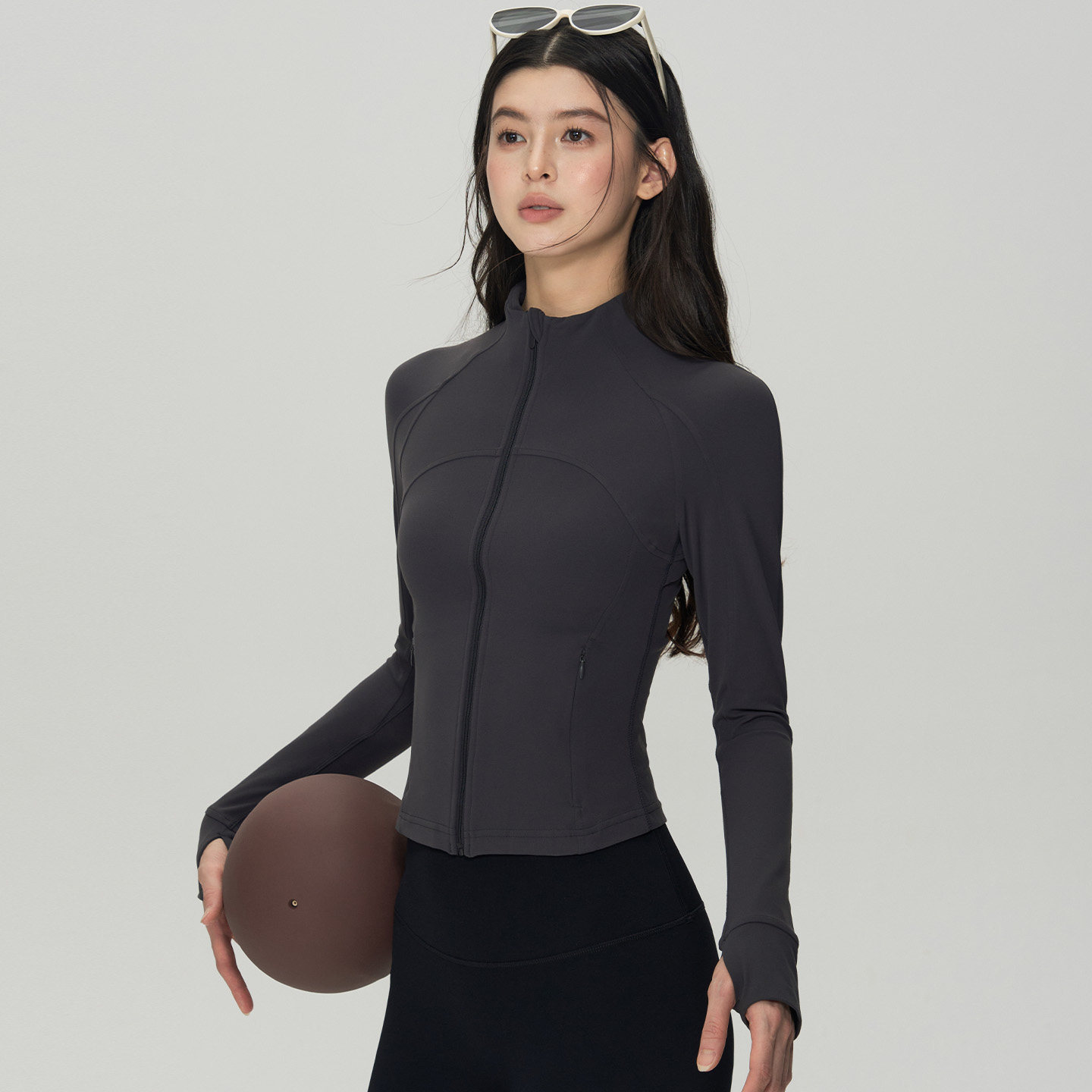 DCW立领运动外套女紧身显瘦健身长袖普拉提训练瑜伽上衣开衫夹克,淘宝优惠券,粉丝福利购,淘宝优惠卷