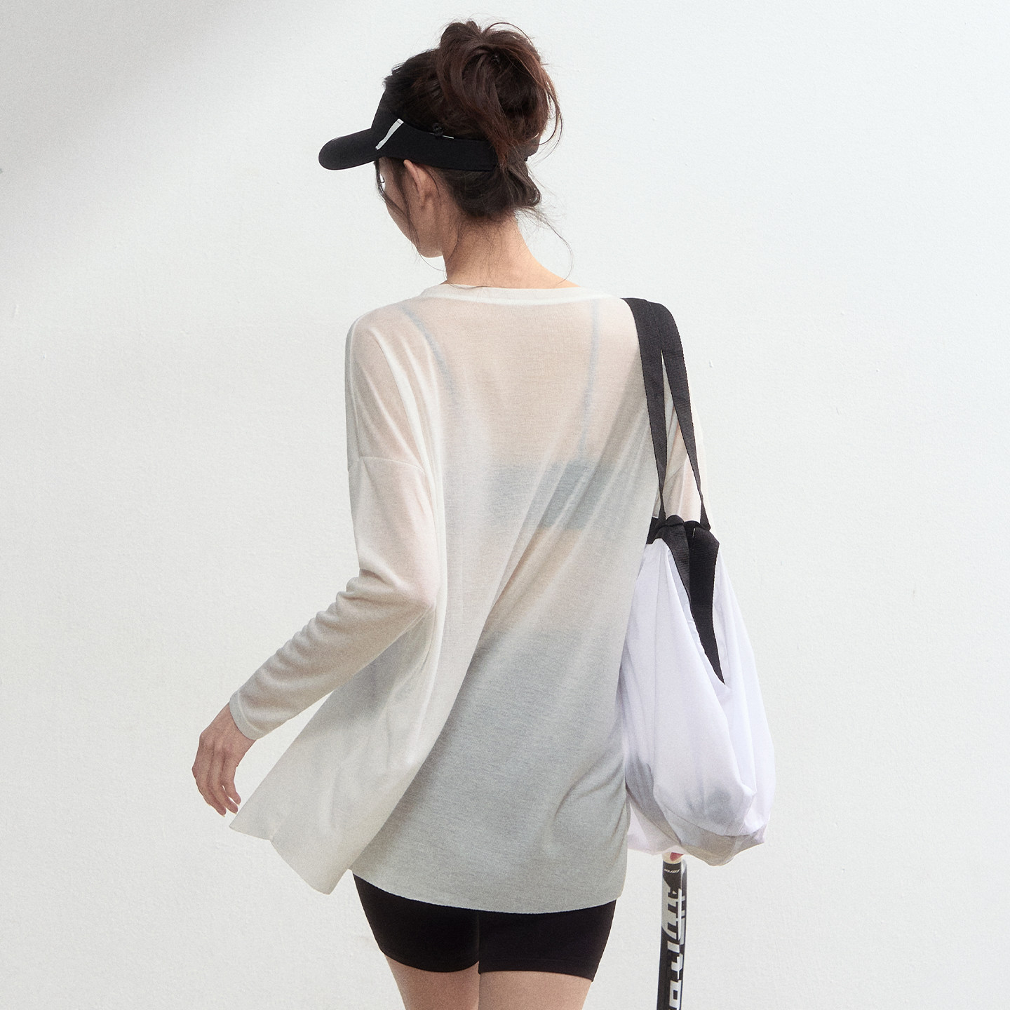 DCW轻薄运动上衣女宽松显瘦长款遮臀瑜伽长袖罩衫跑步训练健身t恤,淘宝优惠券,粉丝福利购,淘宝优惠卷