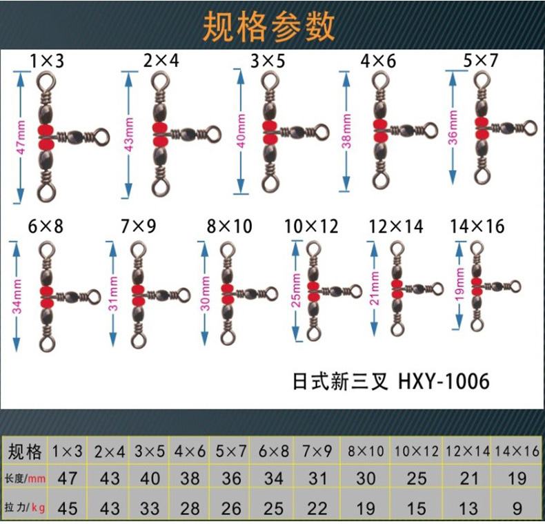 分叉器 日式新三叉器 8字环路亚连接器分线器海钓T型转环垂钓配件 - 图2