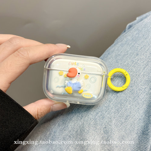 ins趣味香肠嘴鸭子适用airpodspro2保护套苹果airpods4无线耳机壳3代 - 图0