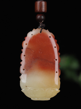 《观音挂坠》寿山结晶芙蓉石  雕工古朴  佩戴送礼佳品  男女项链