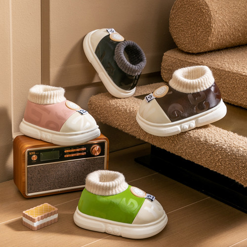 儿童棉拖鞋包跟冬季男童室内居家鞋男孩防滑小孩保暖女童宝宝棉鞋 - 图3