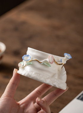 陶瓷手工捏花线香炉创意香插香座家用香薰炉禅意茶室书房熏香摆件