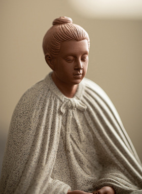 中式创意陶瓷人物侠客摆件禅意家居客厅博古架桌面装饰品鱼缸造景