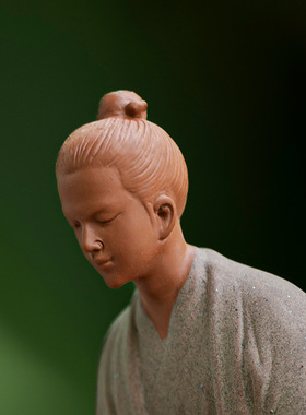 国风小道士摆件禅意紫砂人物工艺品新中式茶室博古架桌面装饰摆设