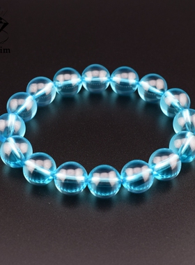 男女同款海水蓝锆石圆珠手串手链