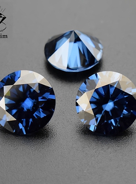 宝蓝色莫桑钻moissanite镶嵌宝石