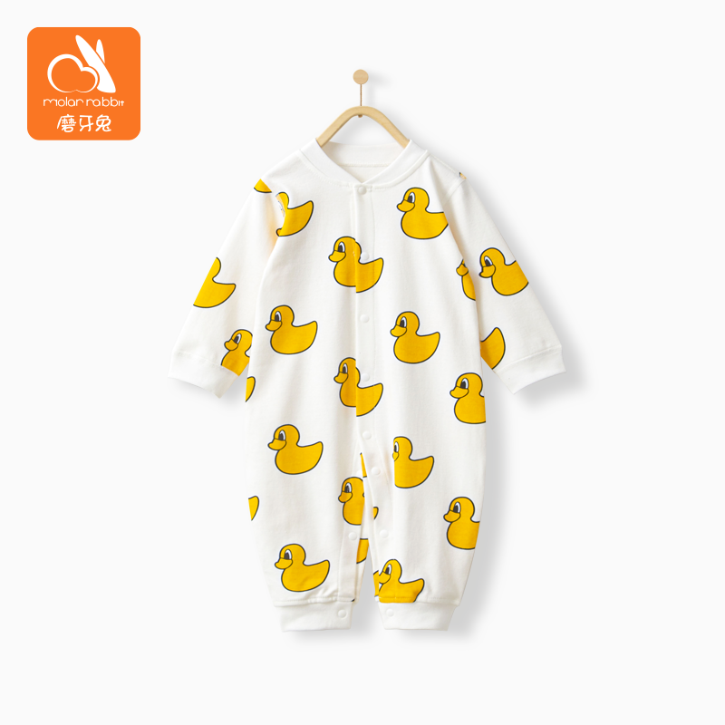 初秋婴儿秋衣纯棉无骨春秋连体衣 molarrabbit磨牙兔连身衣/爬服/哈衣