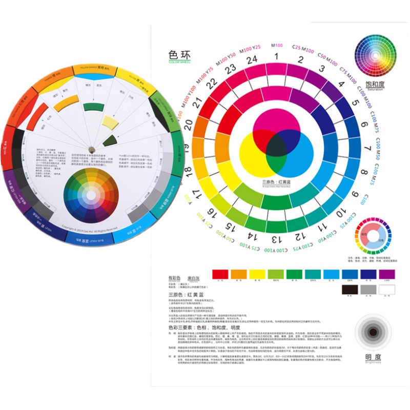 调色色环盘搭配三原色设计师标准海报软装配色卡广告调色学习色环-图3