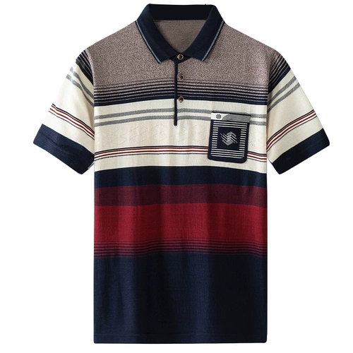 Элитная базовая летняя футболка polo, тонкая футболка с коротким рукавом, для мужчины среднего возраста