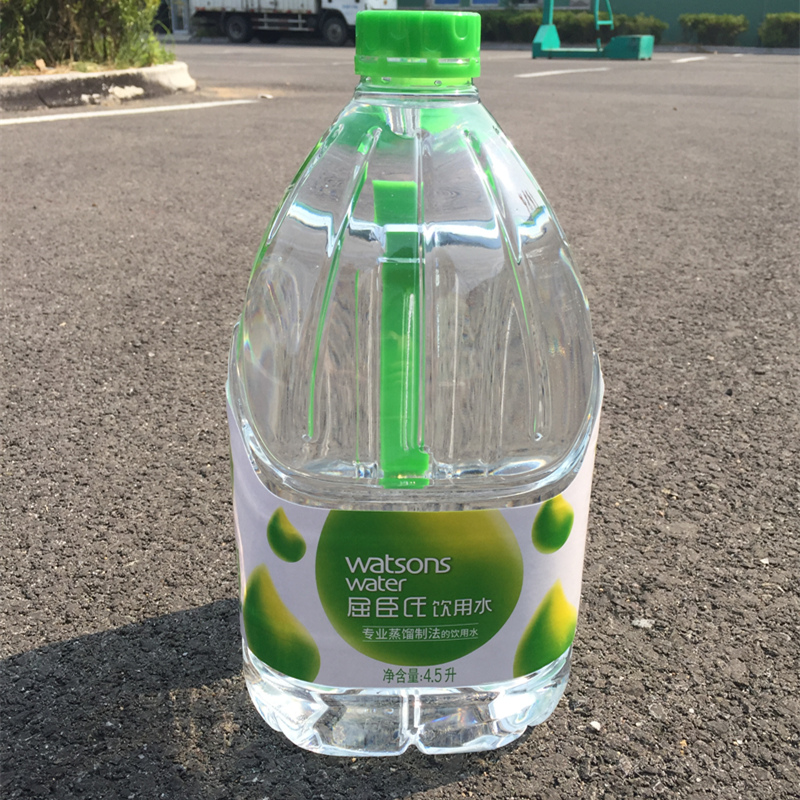 正品屈臣氏蒸馏水4.5L*4桶 整箱大瓶装纯净水实验室清洗设备制氧