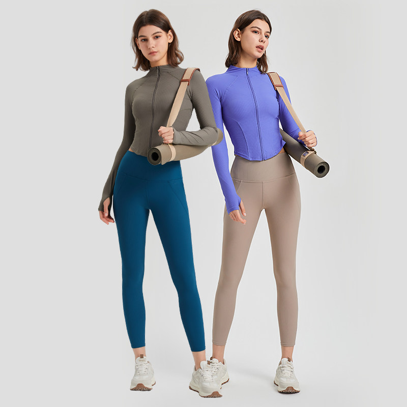 立领拉链外套女专业跑步夹克健身运动上衣长袖外套紧身显瘦瑜伽服,淘宝优惠券,粉丝福利购,淘宝优惠卷